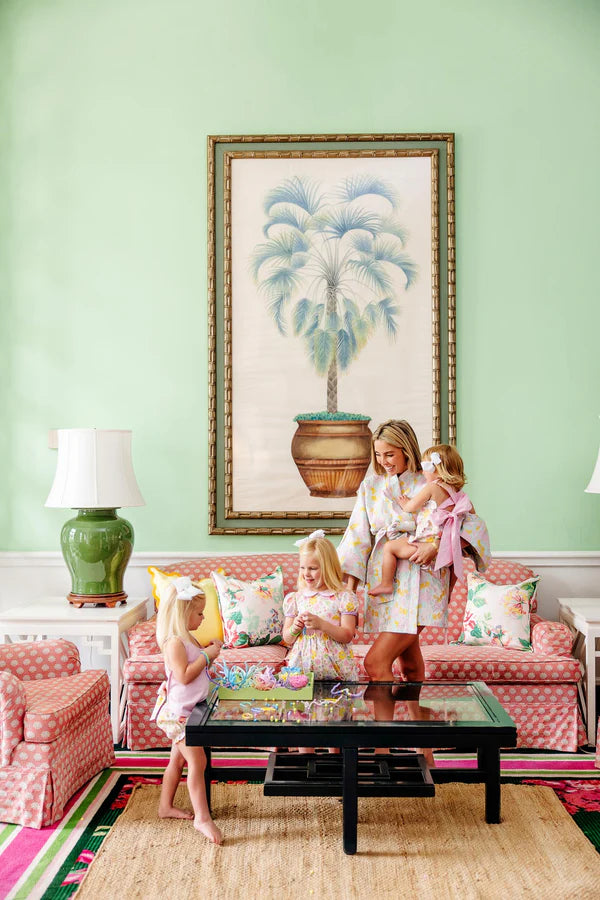 Sisi Sunsuit - Boca Grande Begonia with Hamptons Hot Pink Pique Stripe - Born Childrens Boutique