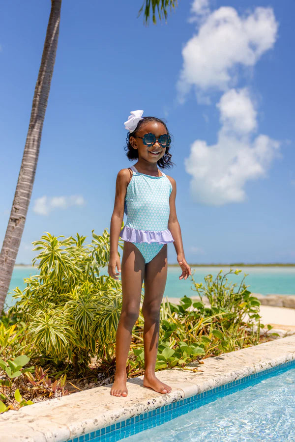Taylor Bay Bathing Suit - Dunmore Doo-Dad with Lauderdale Lavender - Born Childrens Boutique