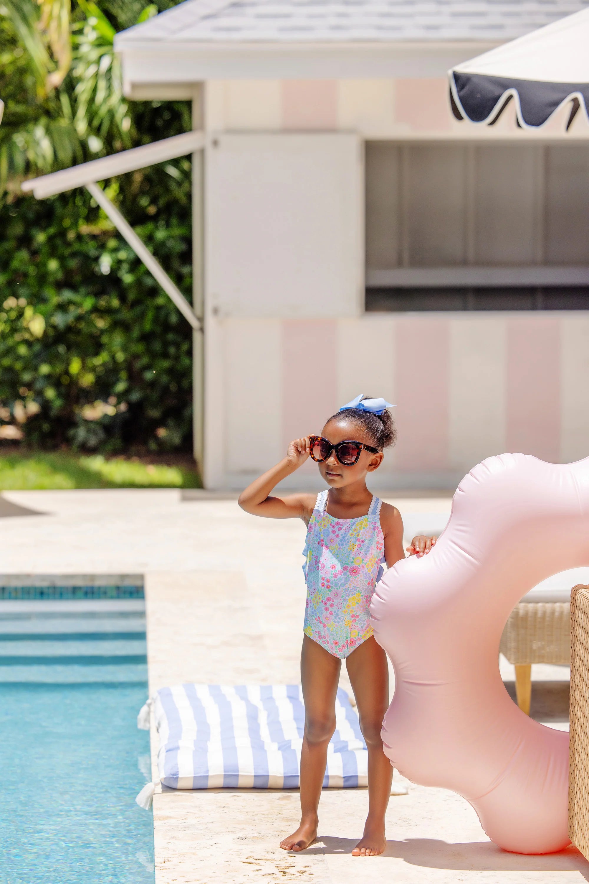 Taylor Bay Bathing Suit Merry Little Meadow with Beale Street Blue - Born Childrens Boutique