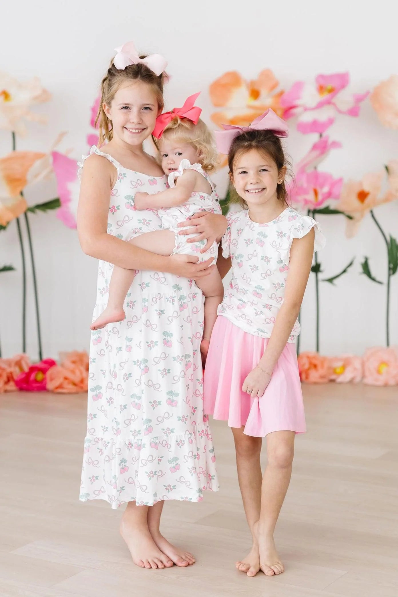 Berries & Bows Ruffle Maxi Dress - Born Childrens Boutique