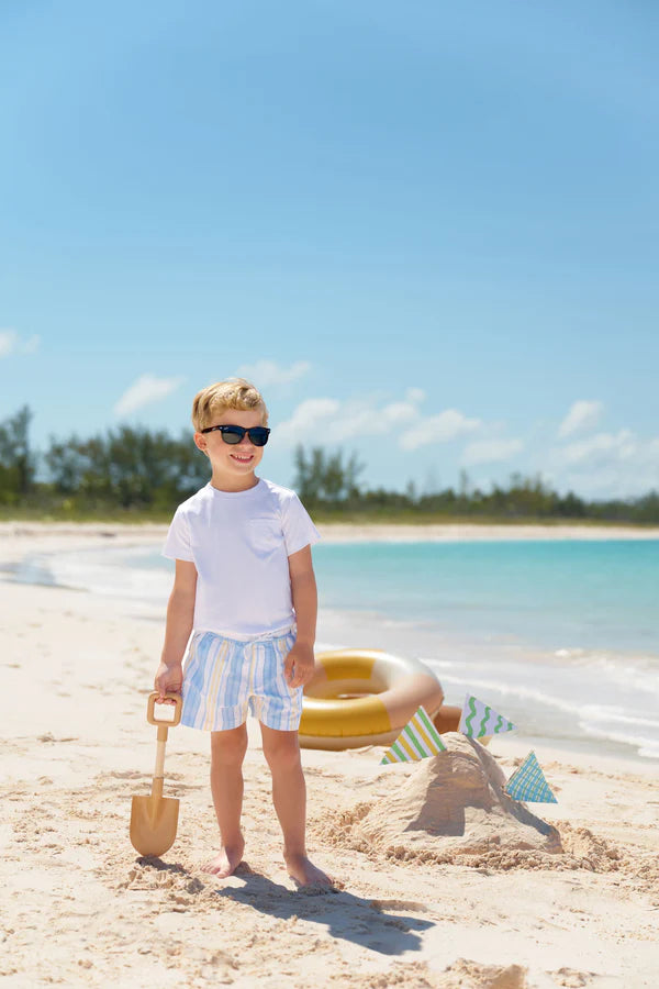 Tortola Swim Trunks - Sobro Stripe with Worth Avenue White - Born Childrens Boutique