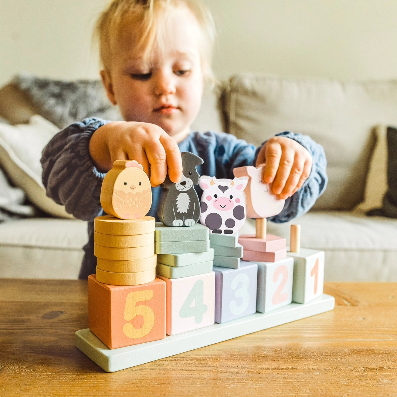 Farmyard Wooden Animal Counting Game - Born Childrens Boutique