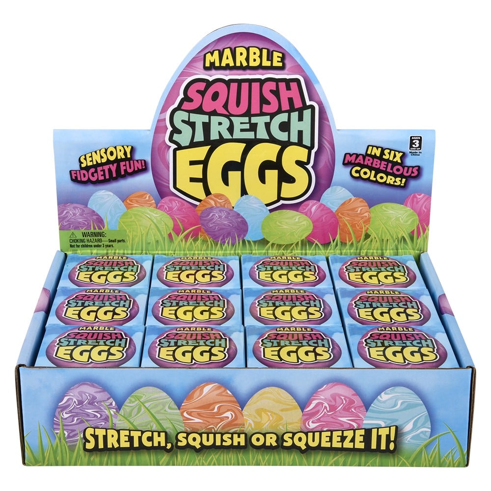 2.5" Squish and Stretch Marbleized Easter Egg Squishy Toys - Born Childrens Boutique
