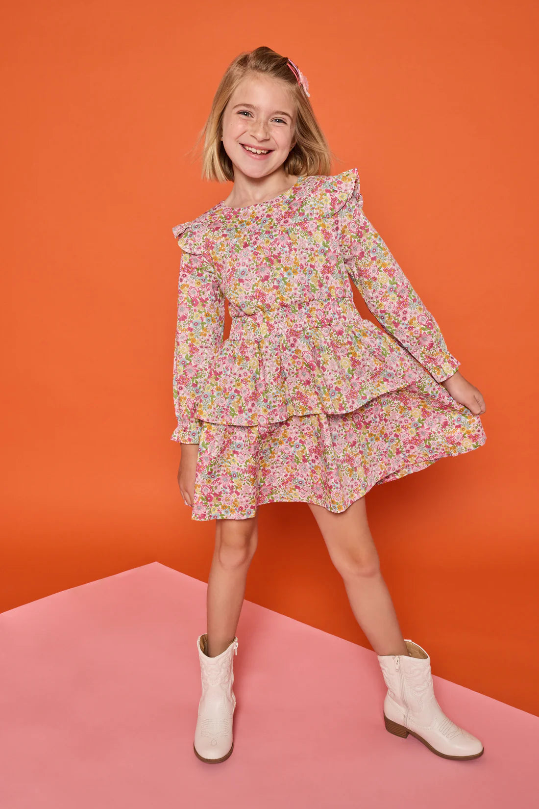 Pre-Order Carleton Dress - Marblehead Meadow Floral - Born Childrens Boutique