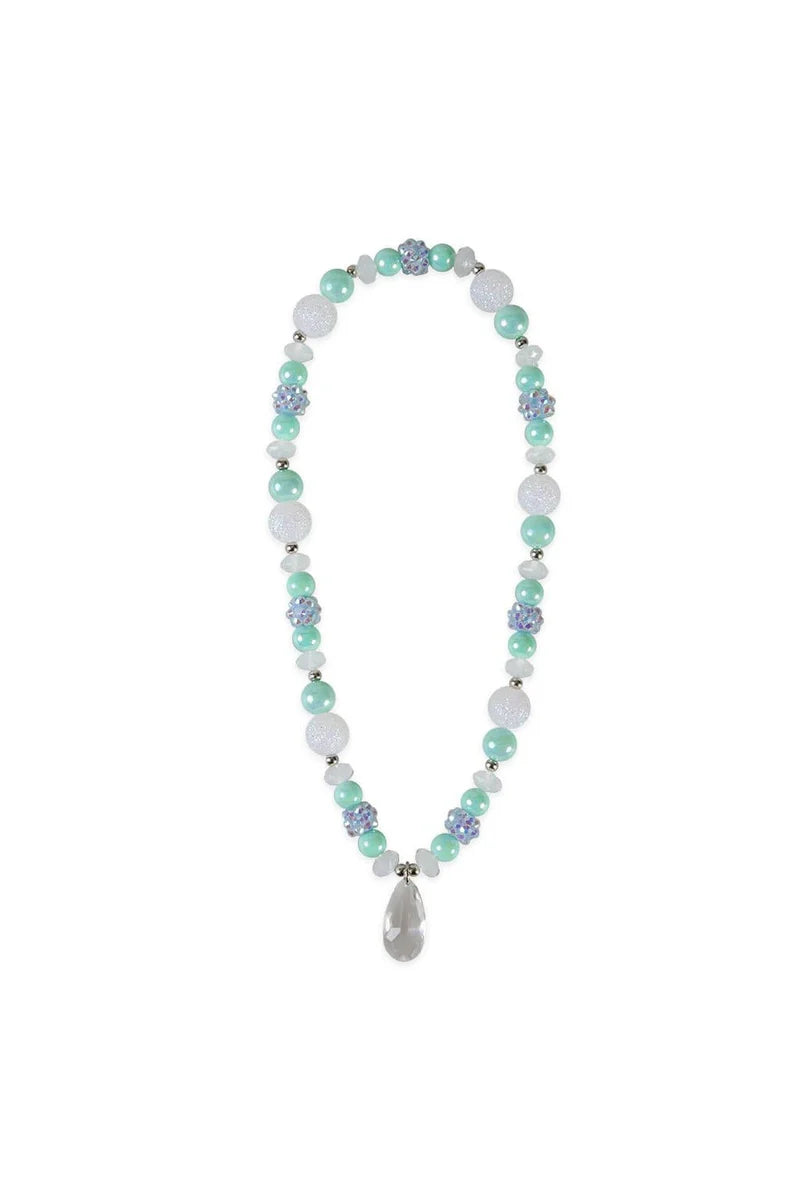 Frozen Crystal Necklace Teal/White - Born Childrens Boutique