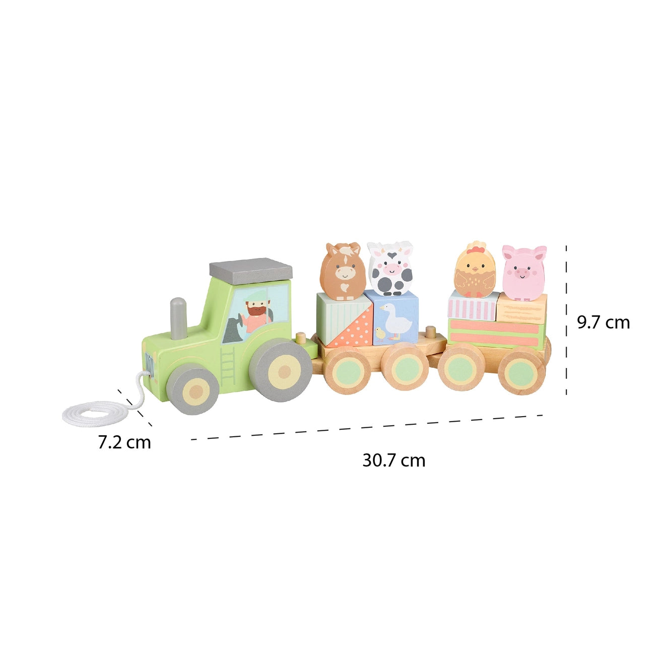 Puzzle Train Wooden Tractor - Born Childrens Boutique