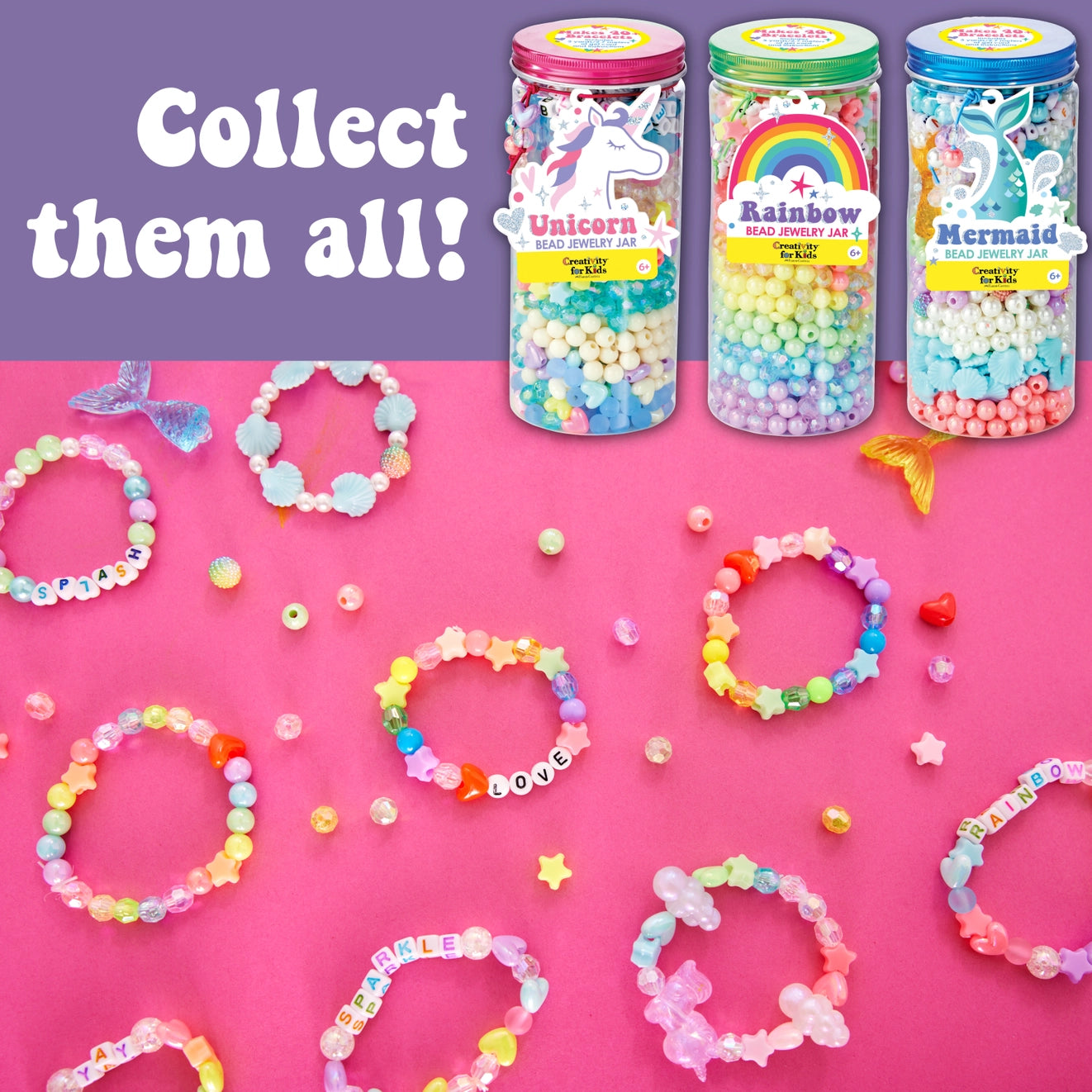 Bead Jewelry Jar Rainbow - DIY Bracelet - Born Childrens Boutique