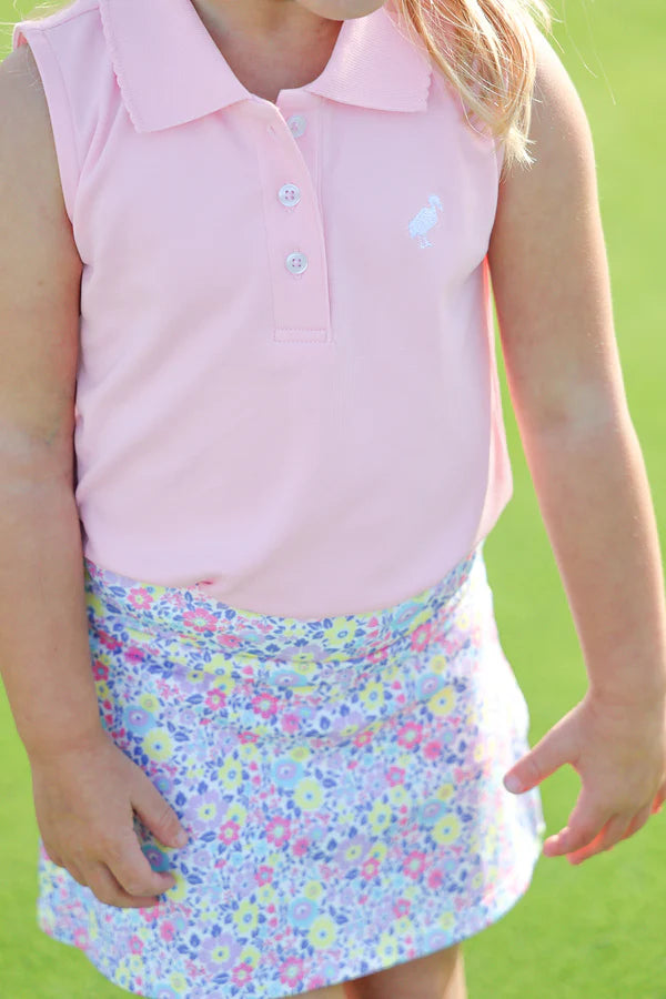 Sleeveless Anna Price Polo - Pier Party Pink with Worth Avenue White - Born Childrens Boutique