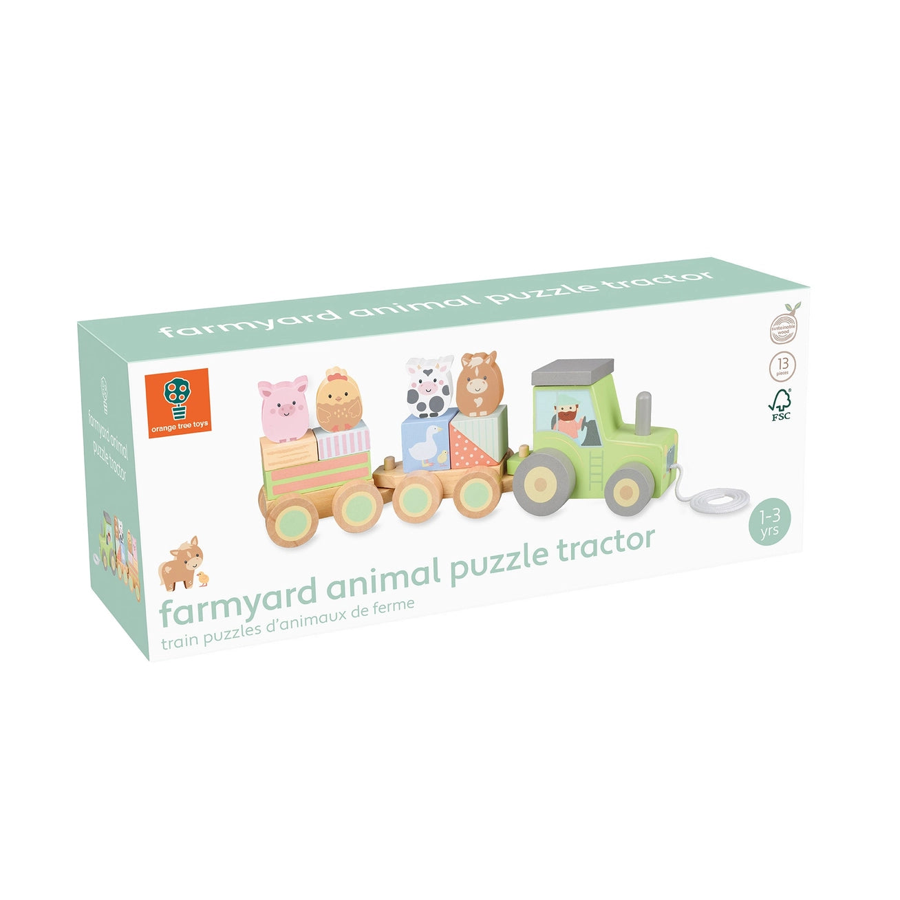 Puzzle Train Wooden Tractor - Born Childrens Boutique
