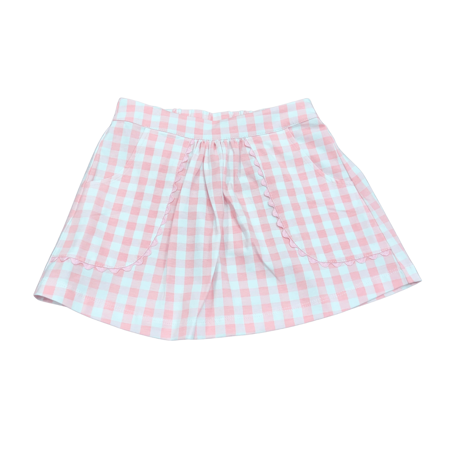 Isabella Skirt - Blushing Pink Buffalo Check - Born Childrens Boutique
