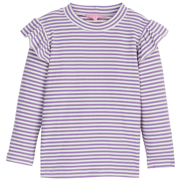 Sadie Top Lilac Sparkle Stripe - Born Childrens Boutique