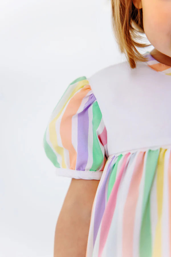 Short Sleeve Brigantine Dress - Southampton Stripe with Worth Avenue Stripe - Born Childrens Boutique
