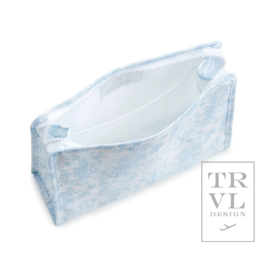 Roadie Large Zip Pouch - Bunny Toile Blue