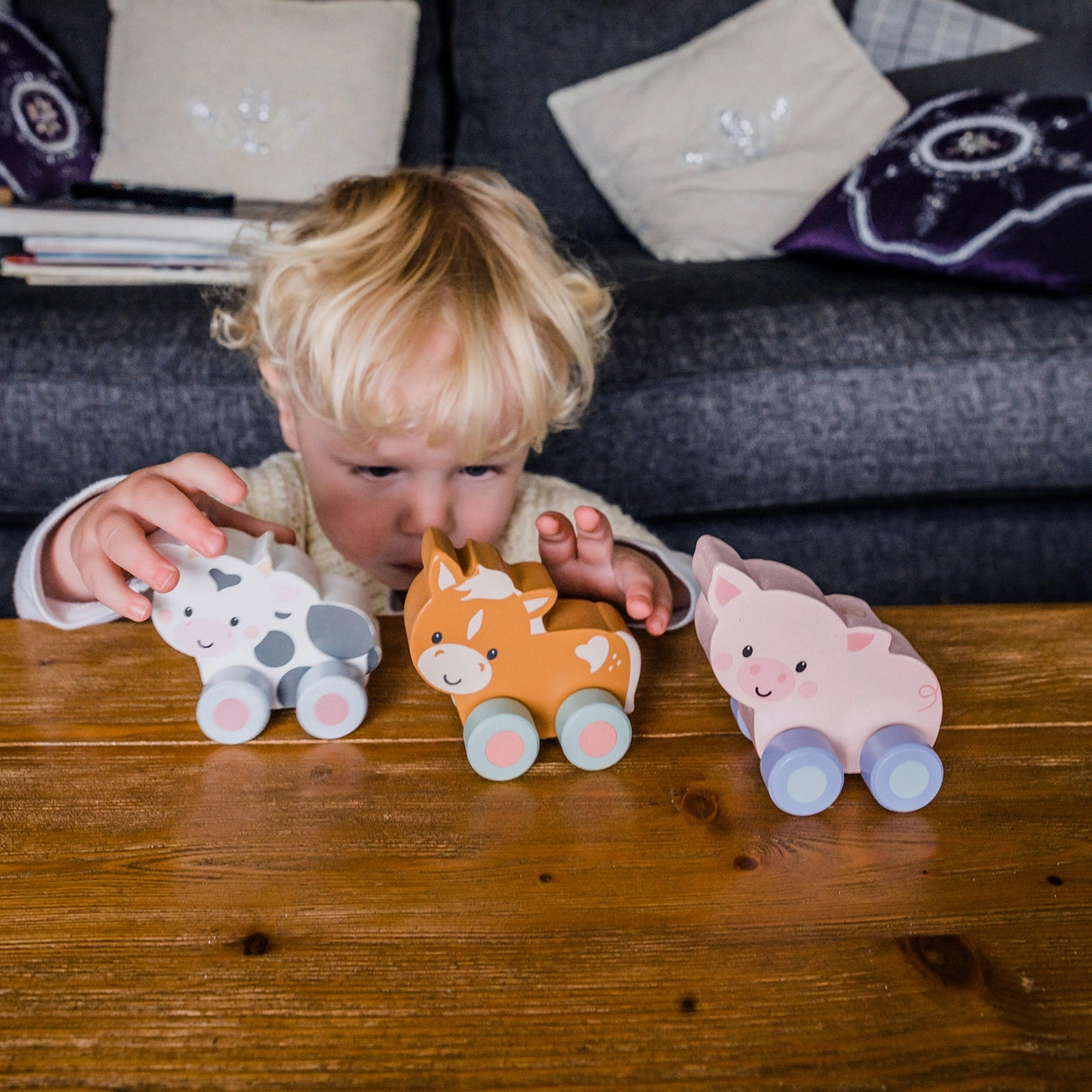 Pig First Wooden Push Toy - Born Childrens Boutique