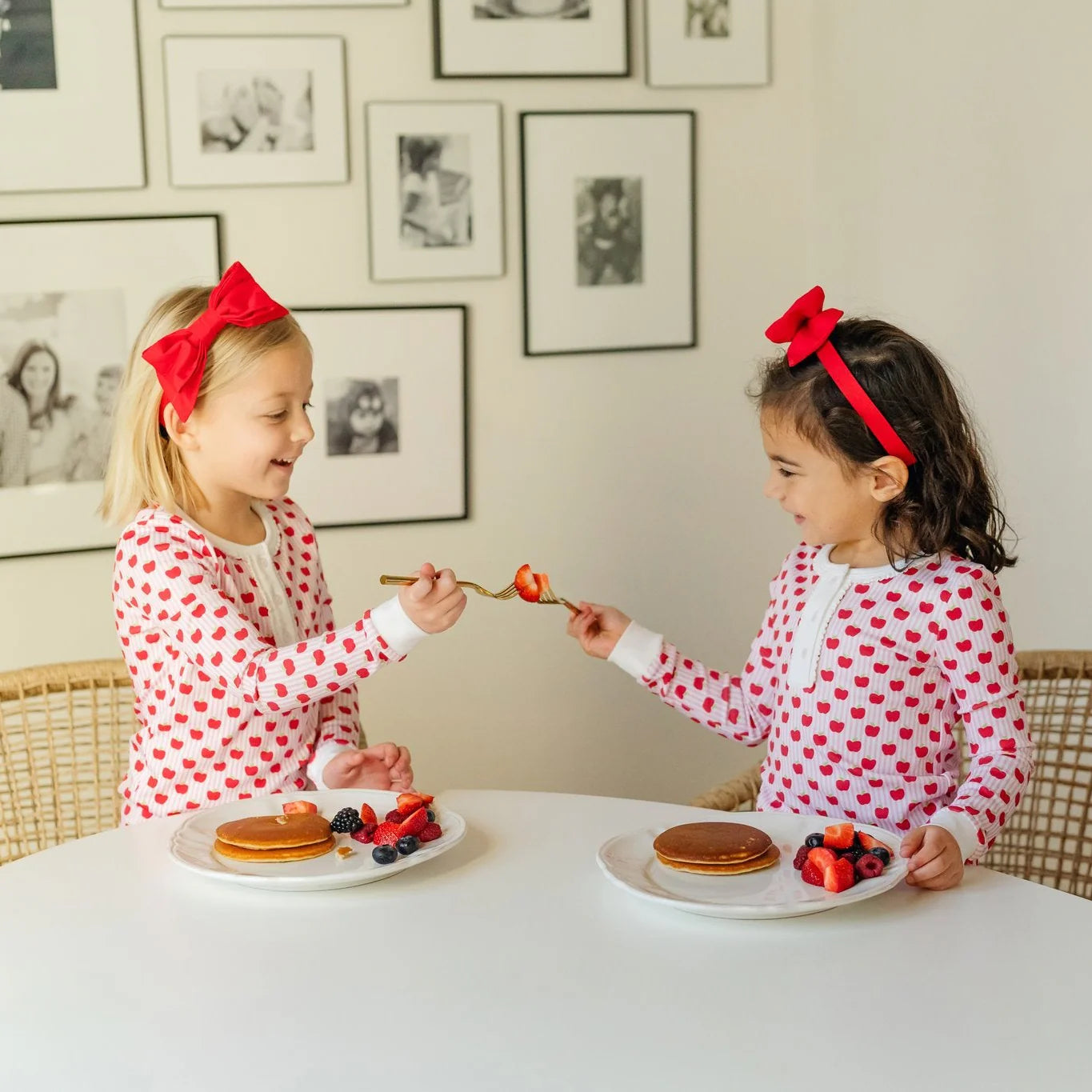Alden Girl Pajamas Pant Set - Schoolhouse Apples Pink
