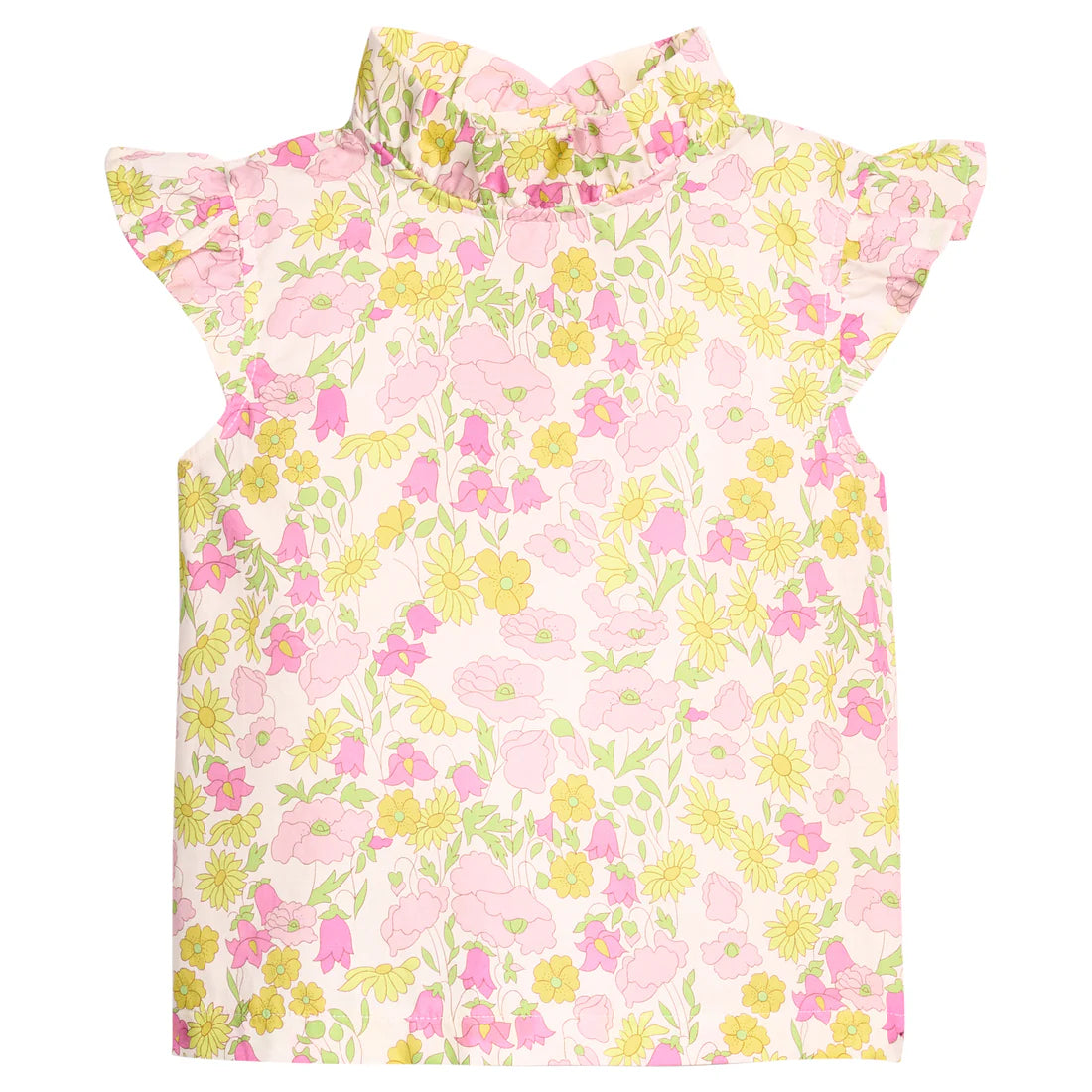 Angel Sleeve Tinsley Top - Bedford Buttercup - Born Childrens Boutique