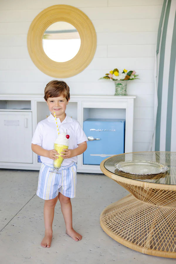 Tortola Swim Trunks - Sobro Stripe with Worth Avenue White - Born Childrens Boutique