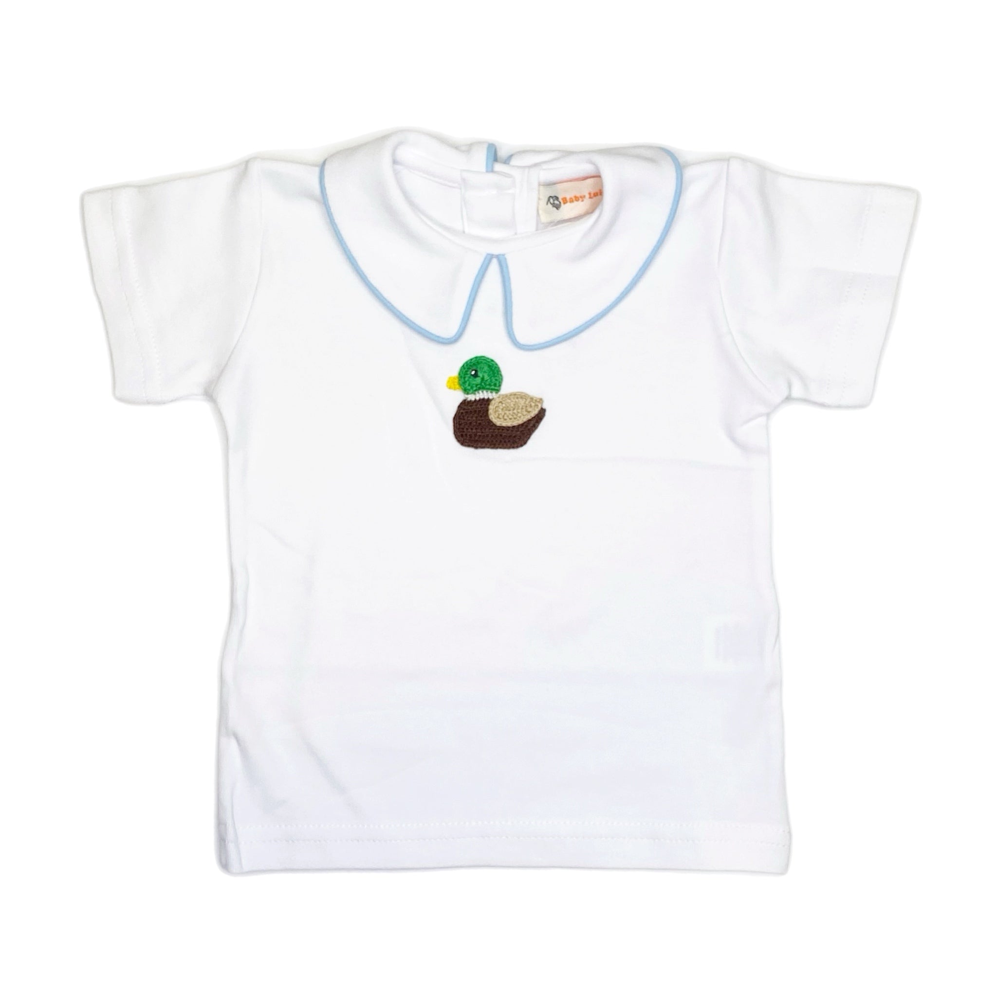 Boy Crochet Mallard Peter Pan SS Shirt - Born Childrens Boutique