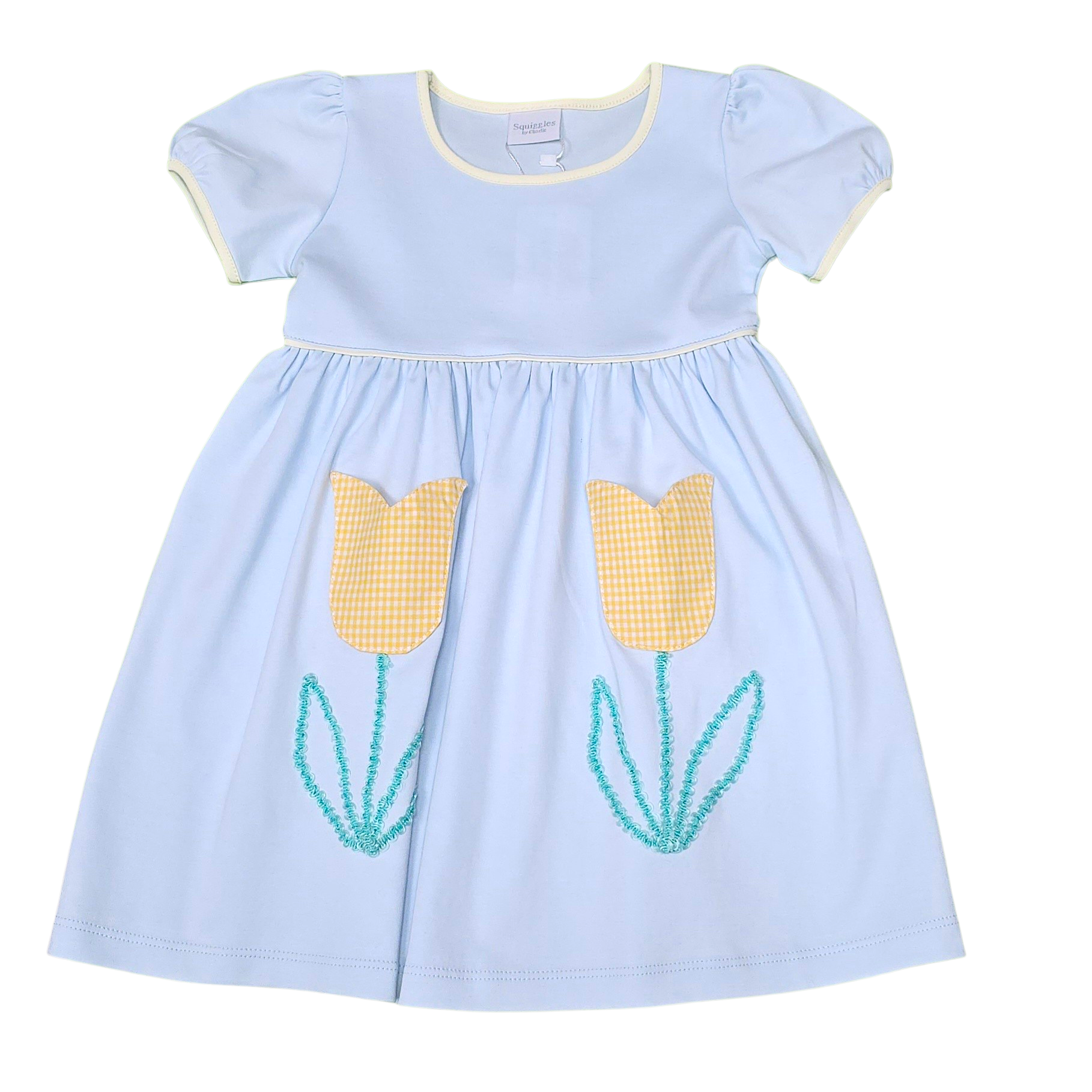 Yellow Gingham Tulip Dress - Born Childrens Boutique