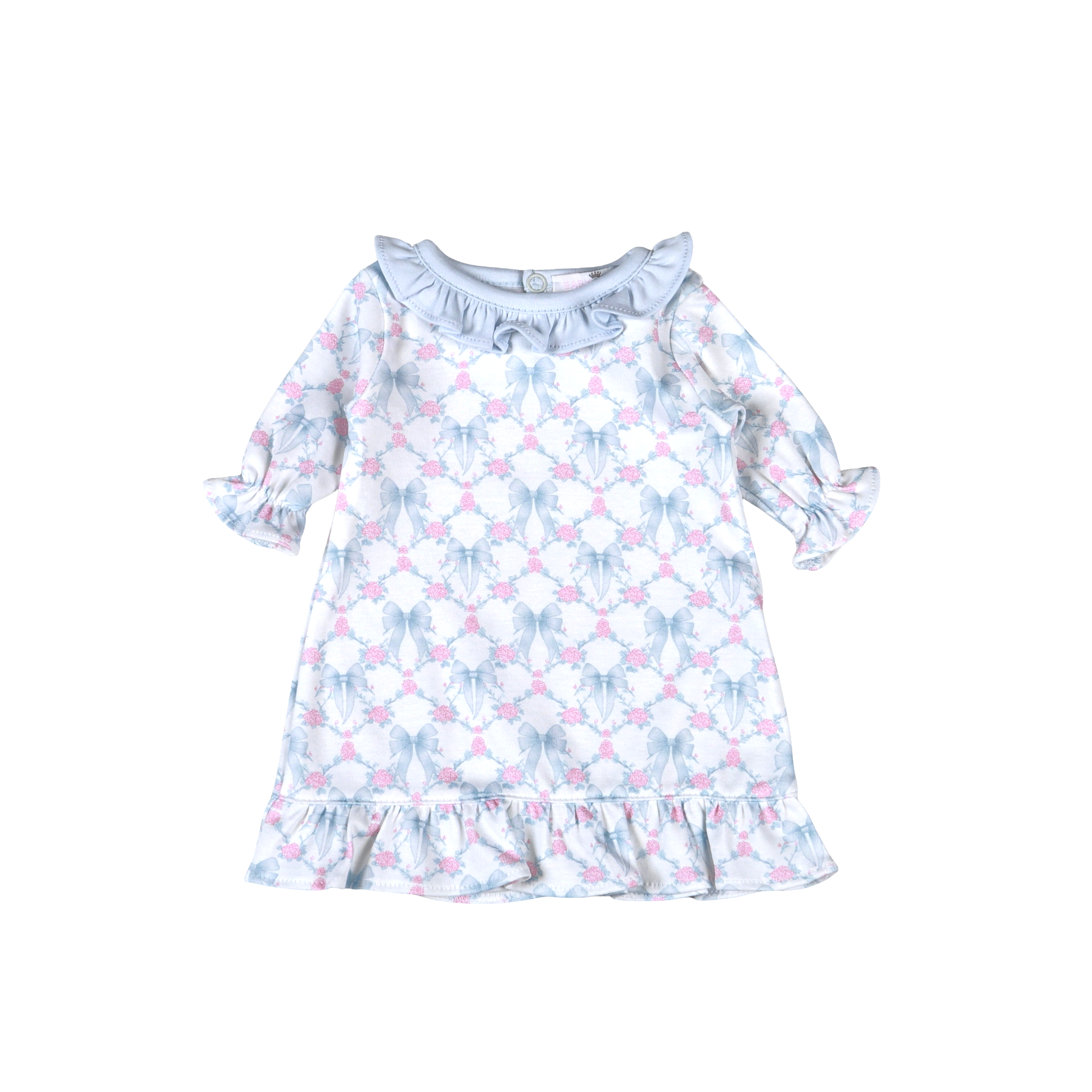Blue Coquettes Pima Doll Dress - Born Childrens Boutique