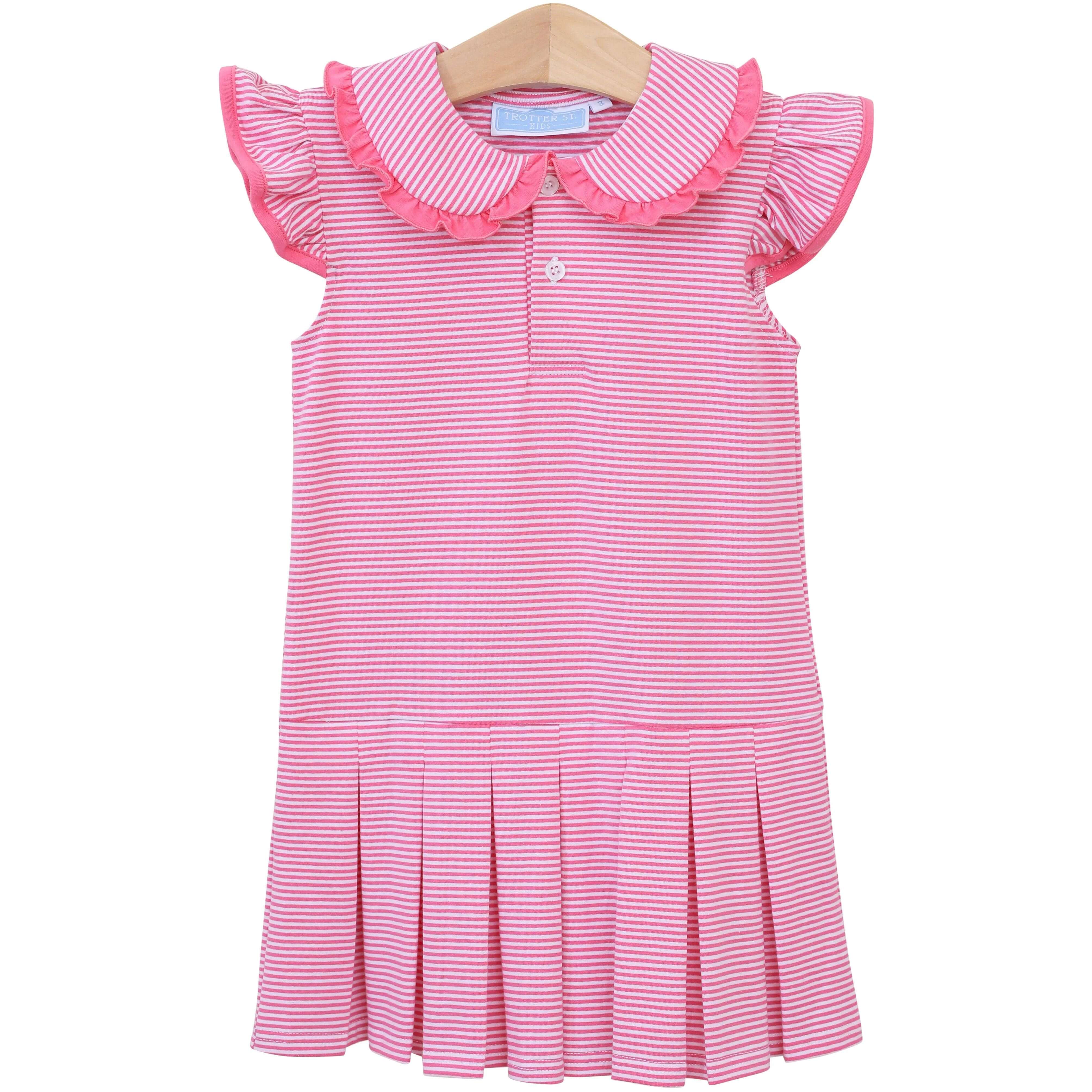 Camilla Dress - Pink Stripe - Born Childrens Boutique
