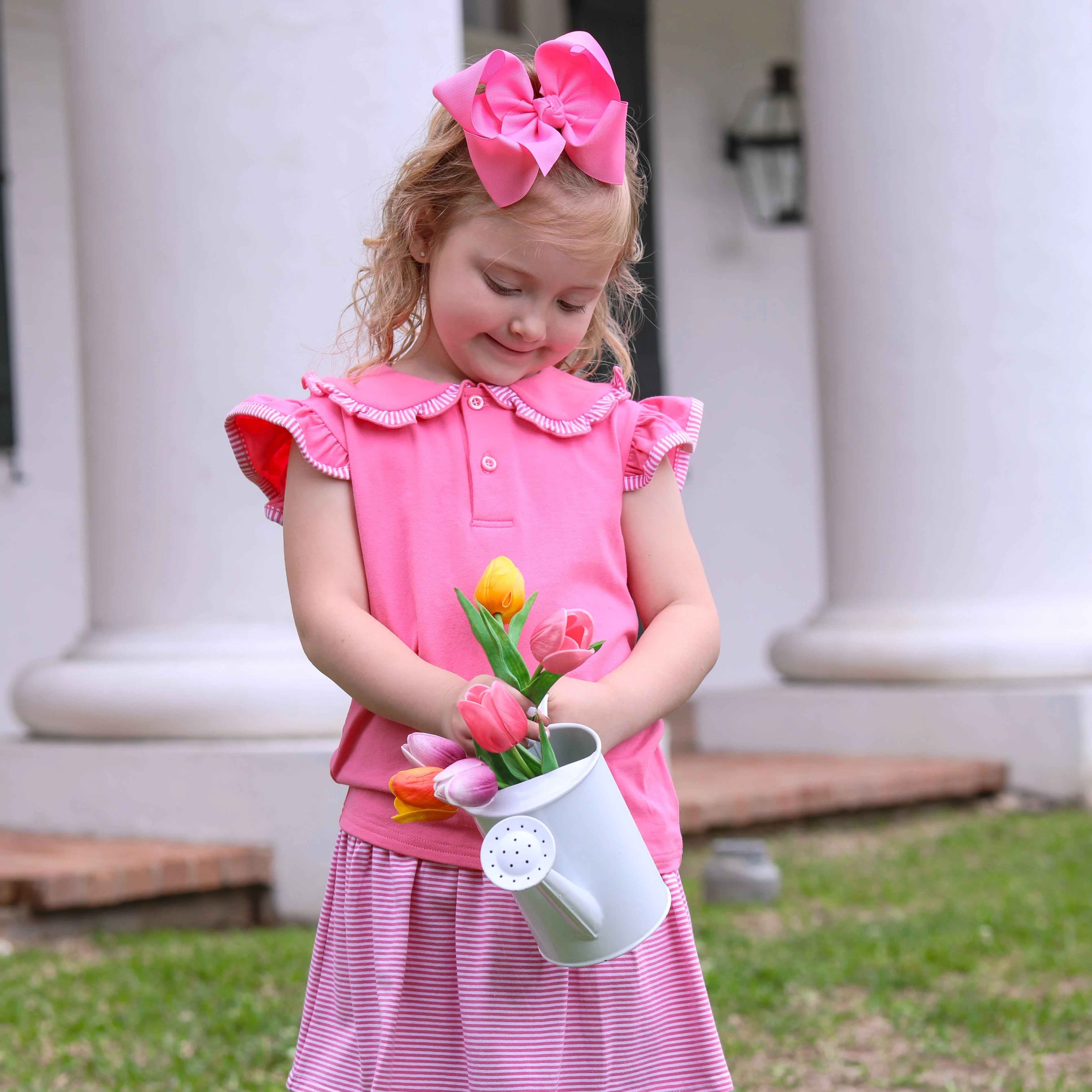 Camilla Skort Set - Pink Stripe - Born Childrens Boutique