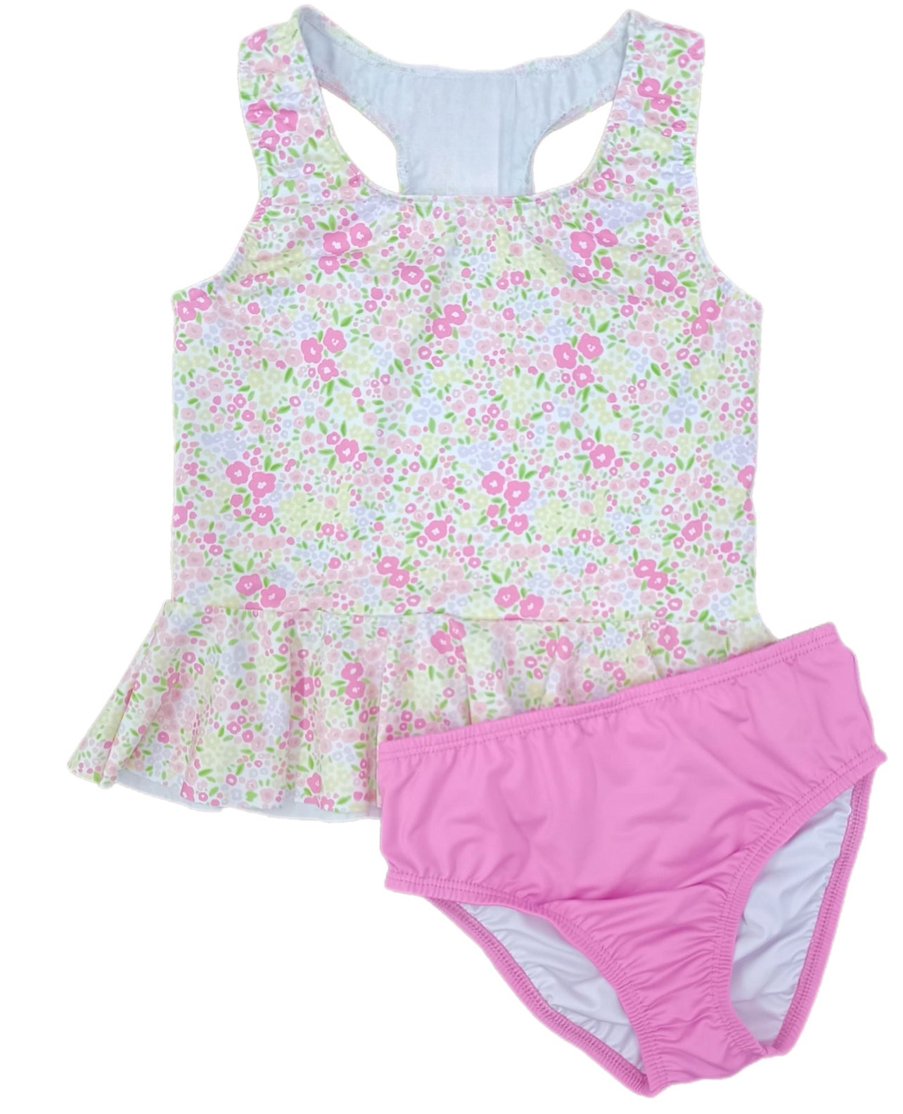 Fuchsia Floral Collette Peplum Swim - Born Childrens Boutique