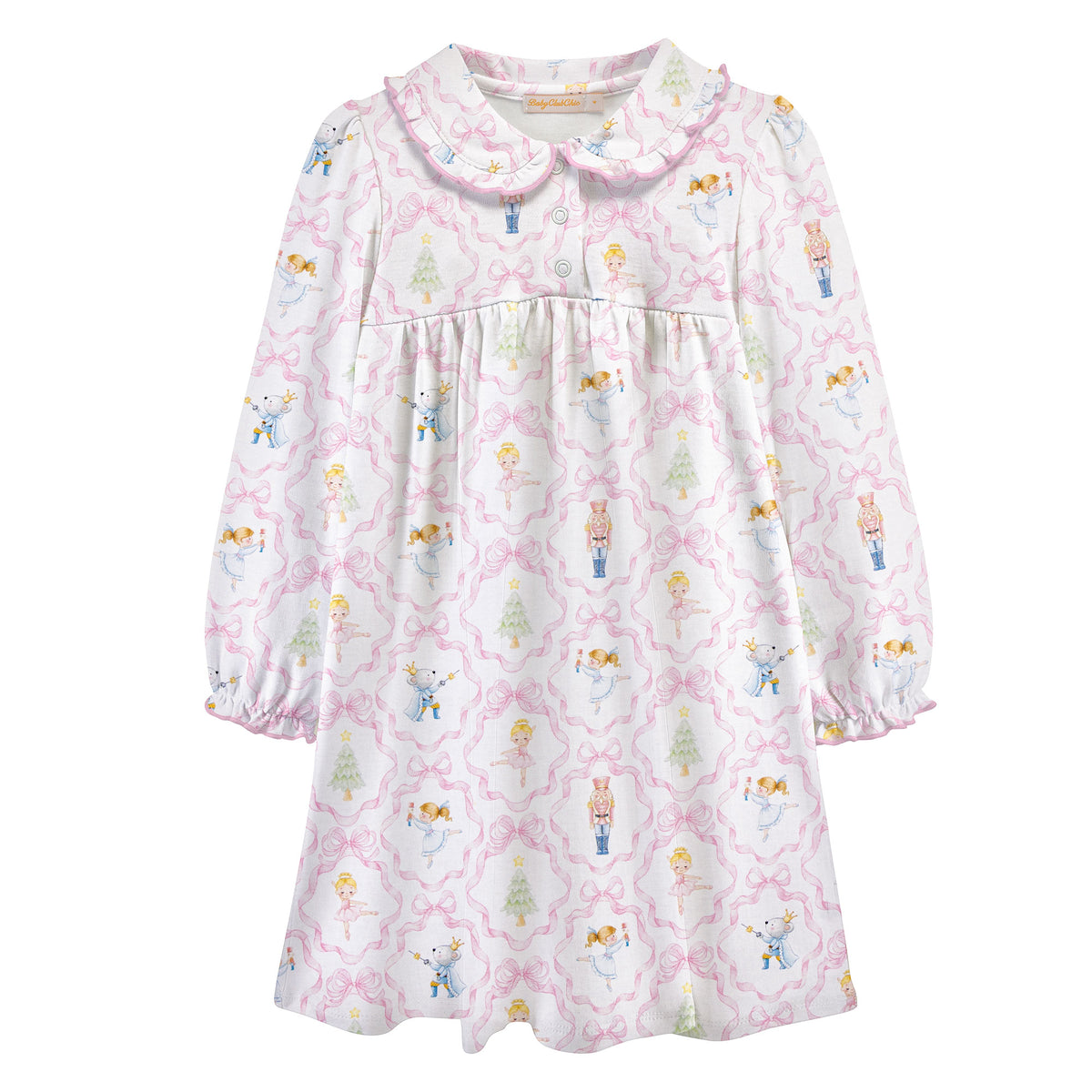 Nutcracker Dreams Printed Pima Dress w/ Round Collar - Born Childrens Boutique