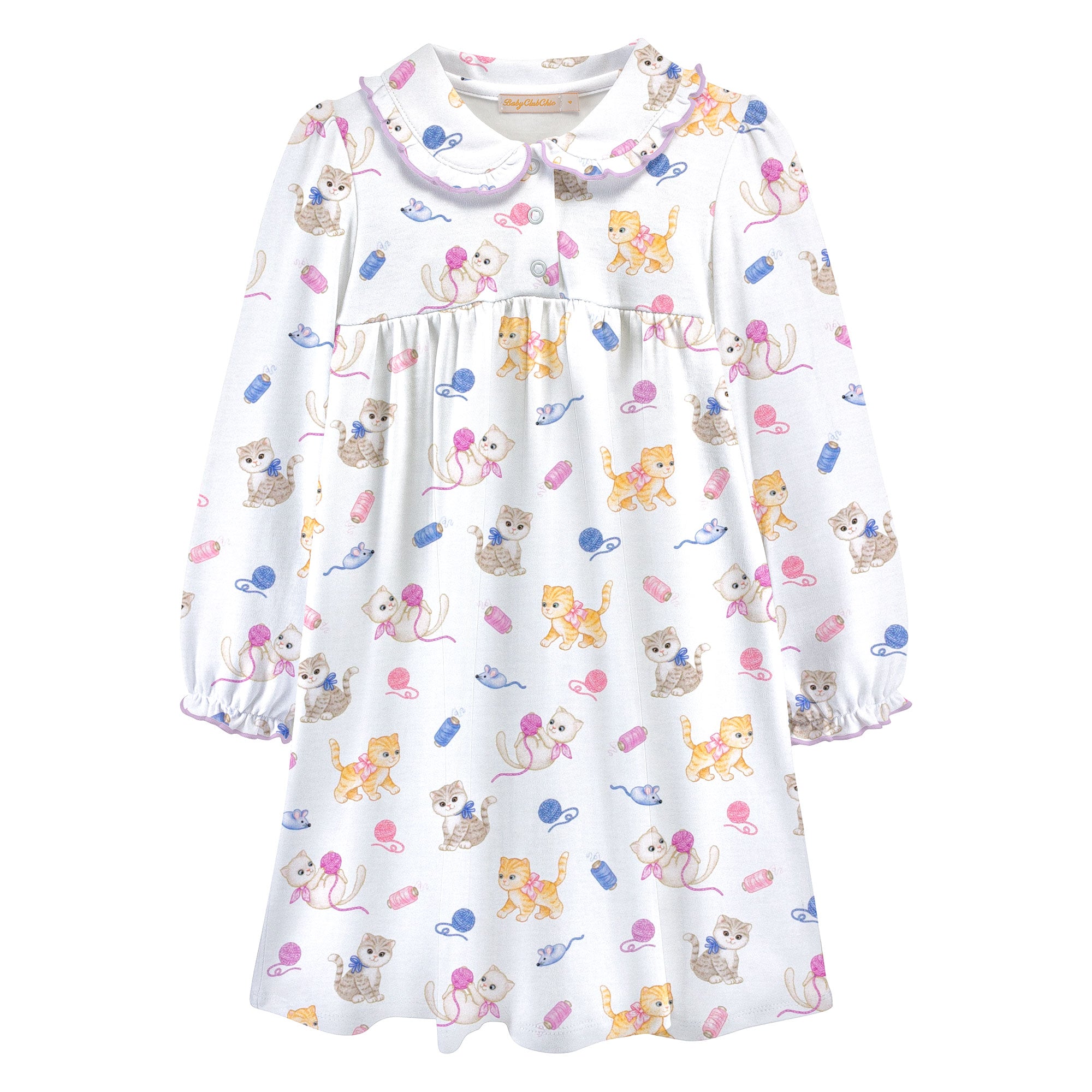 white christmas dresses Kitty Playtime Printed Dress w/ Round Collar 2T