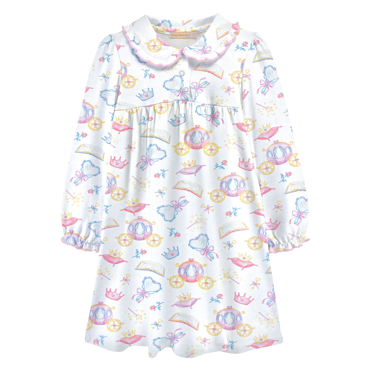 Once Upon a Time Printed Dress w/ Round Collar - Born Childrens Boutique
