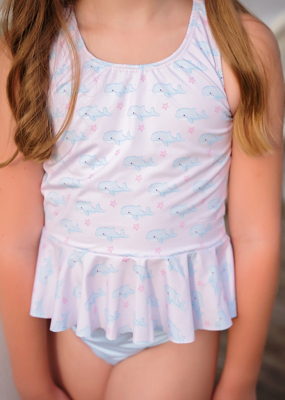 Collette Whale Peplum Two Piece Swim - Born Childrens Boutique