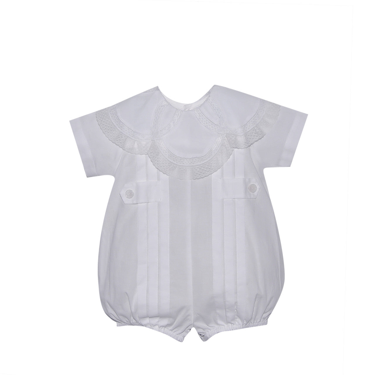 Phoenix & Ren White Charlie Boy Bubble with Ecru Lace - Born Childrens Boutique