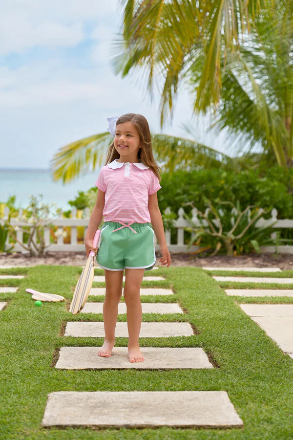 Cheryl Shorts - Gibson Island Green with Worth Avenue White - Born Childrens Boutique