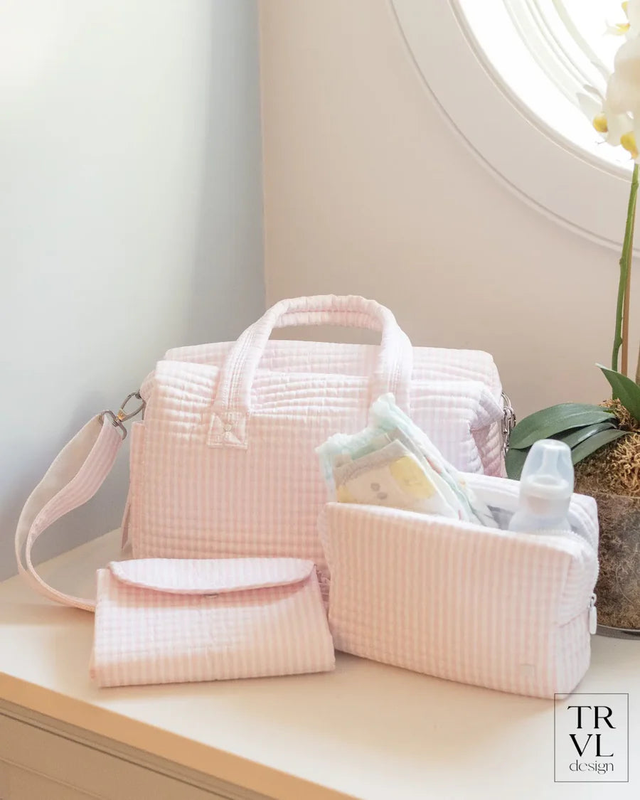 Quilted Changing Mat - Pimlico Stripe Pink