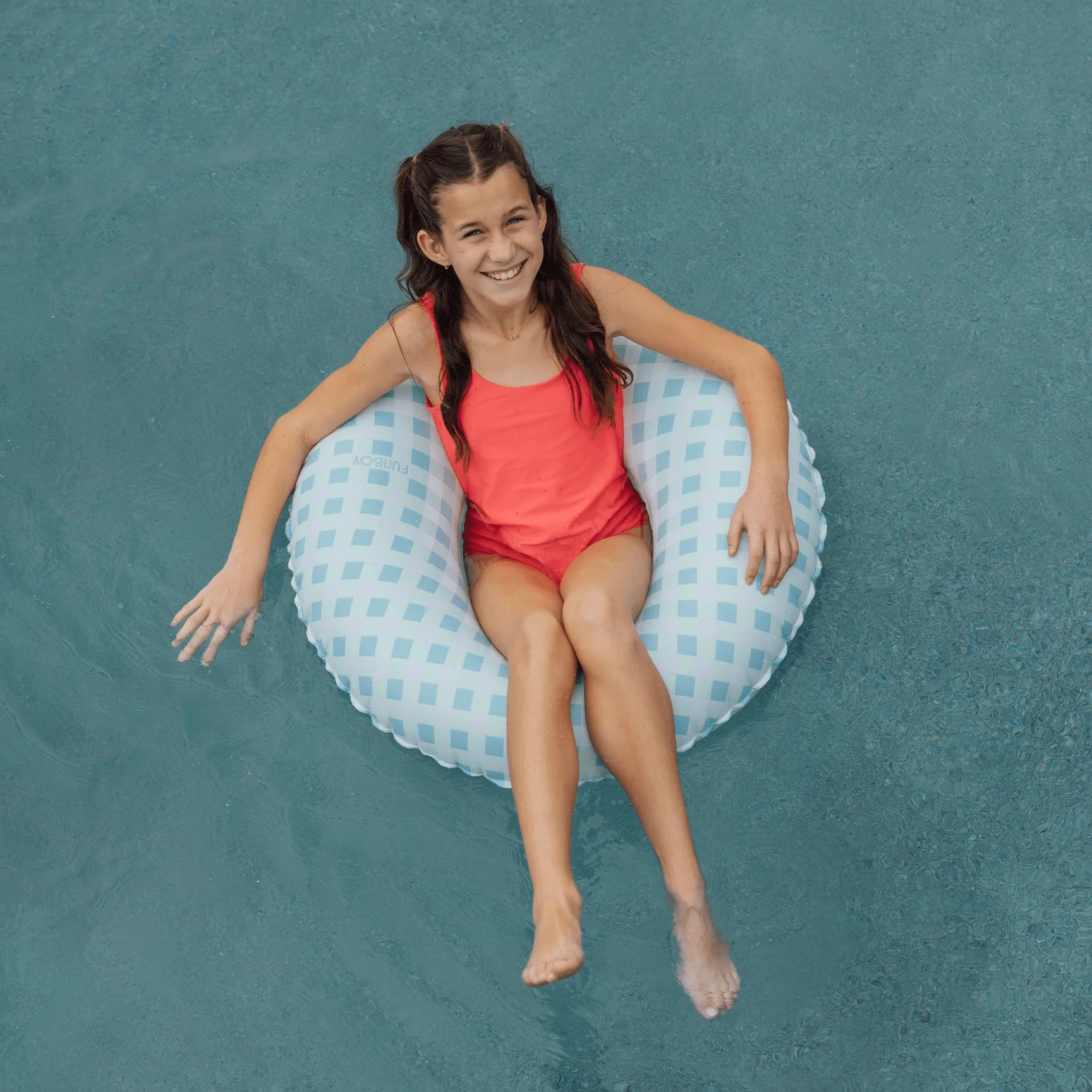 Kids Tube Float, Blue Gingham - Born Childrens Boutique
