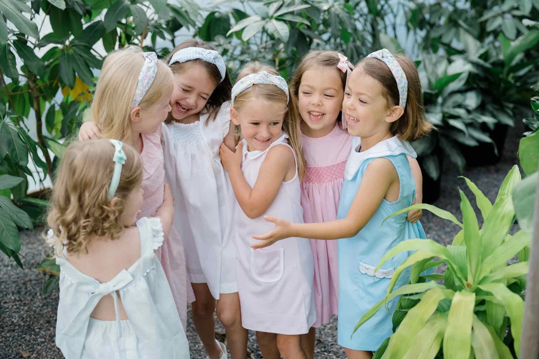Seersucker Gingham Knotted Headband, Green - Born Childrens Boutique