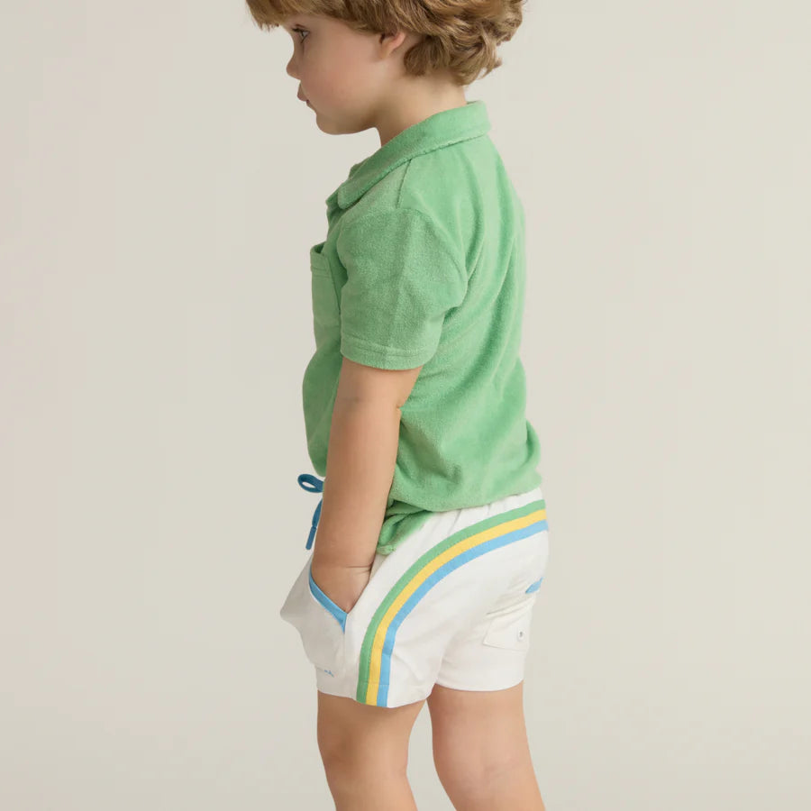 Gustavia Green French Terry Polo - Born Childrens Boutique