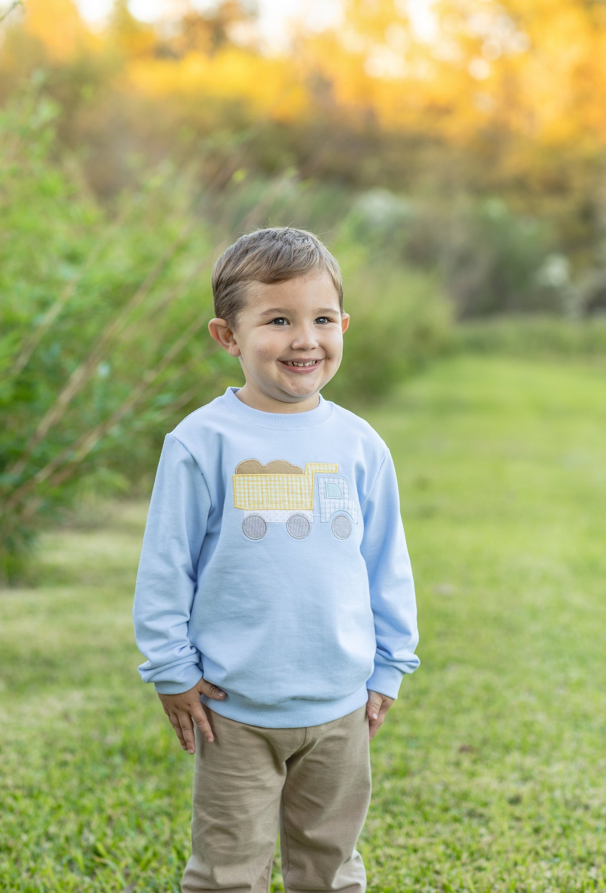 French Terry Pullover - Dump Truck - Born Childrens Boutique