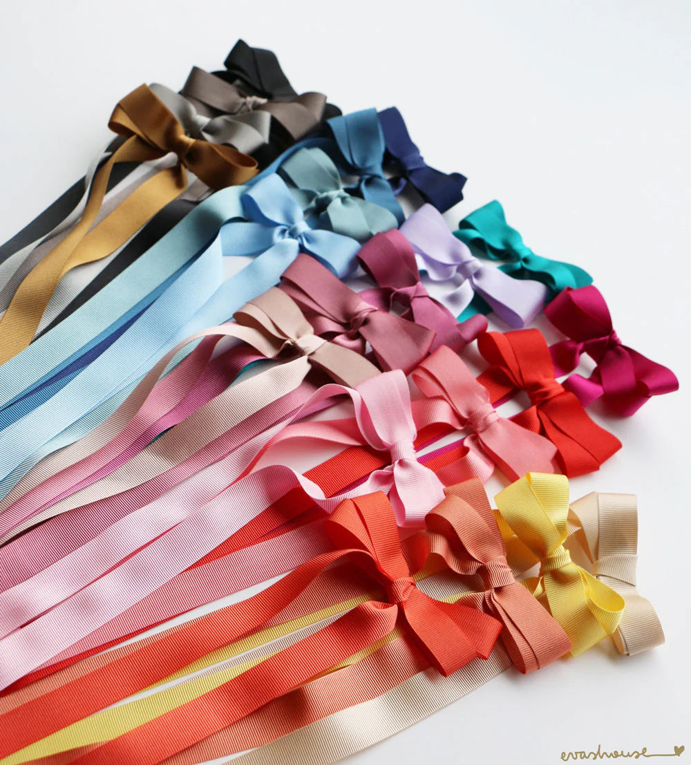 Grosgrain Long Tail Bow 6.5 in, Link Pink - Born Childrens Boutique