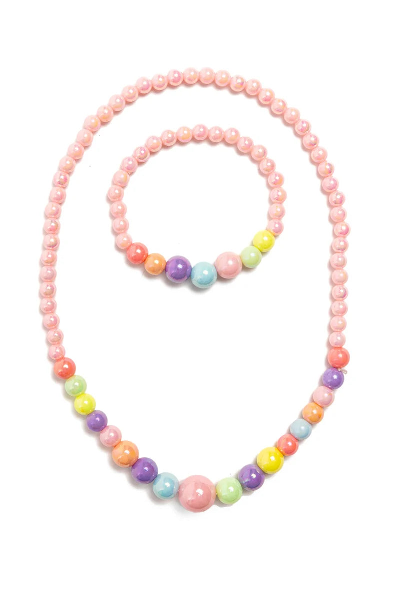 Pearly Pastel Necklace & Bracelet Set 2 pc