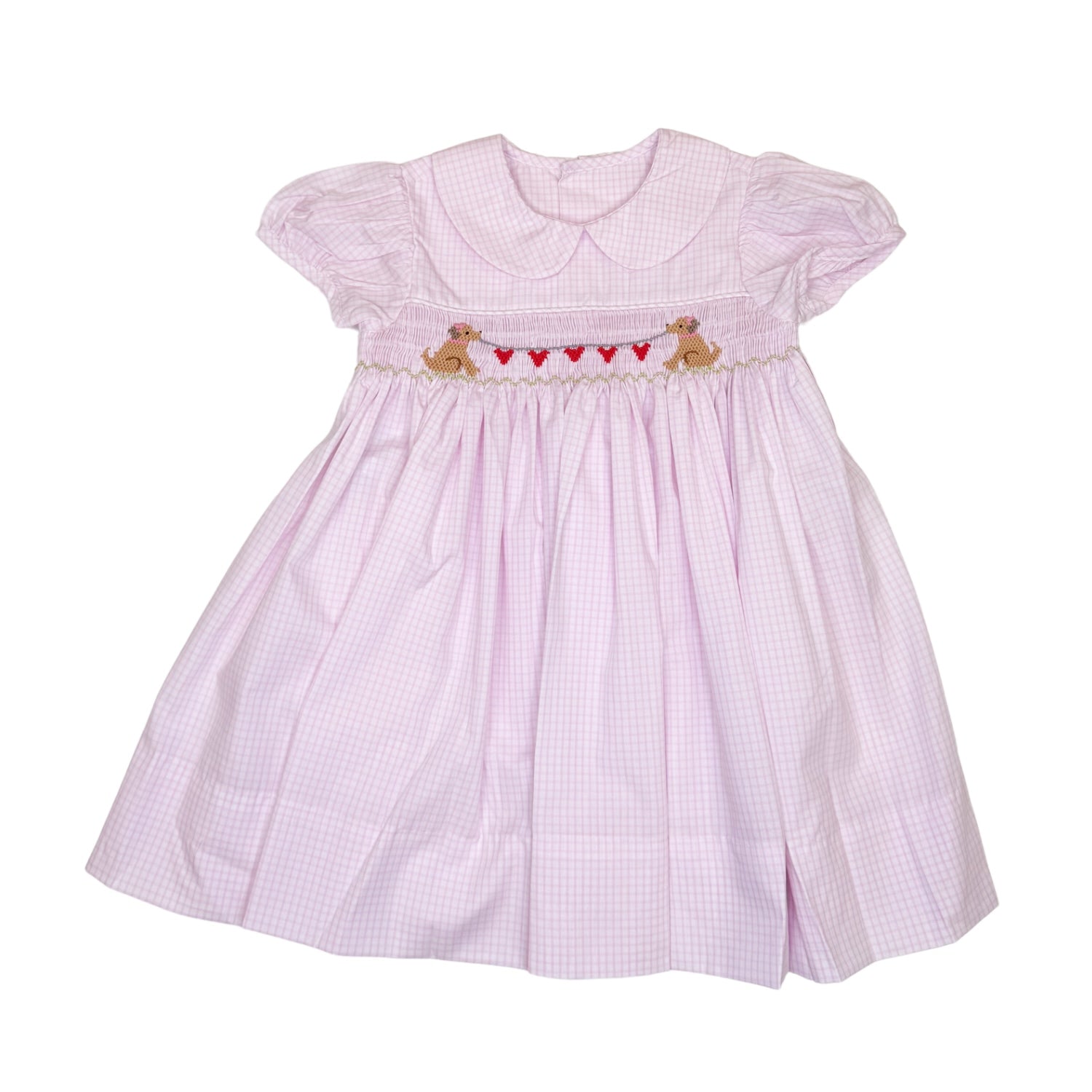 Pink Frances Dress - Valentine Puppy - Born Childrens Boutique
