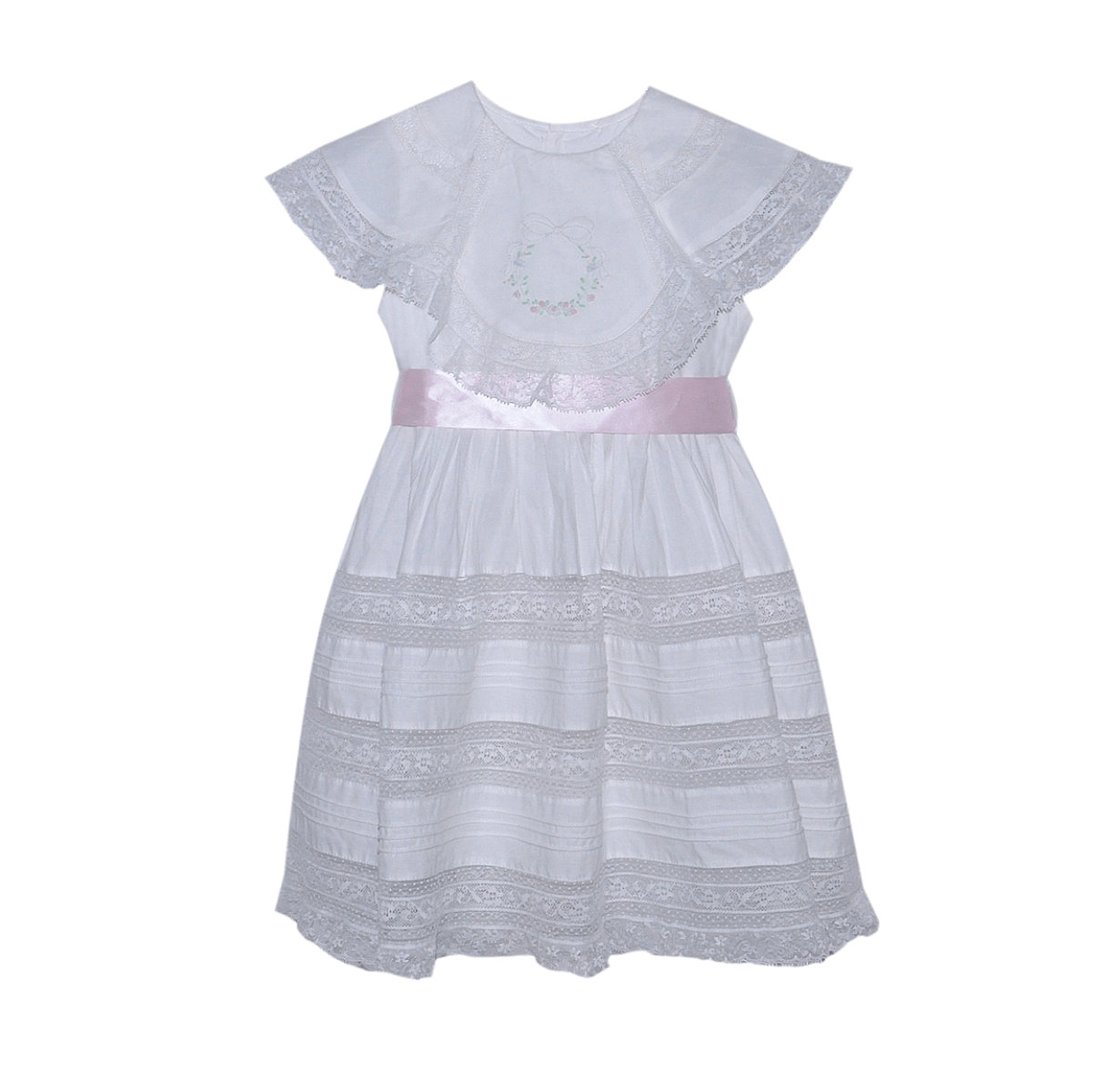 Daisy Dress Pink with White Lace - Born Childrens Boutique