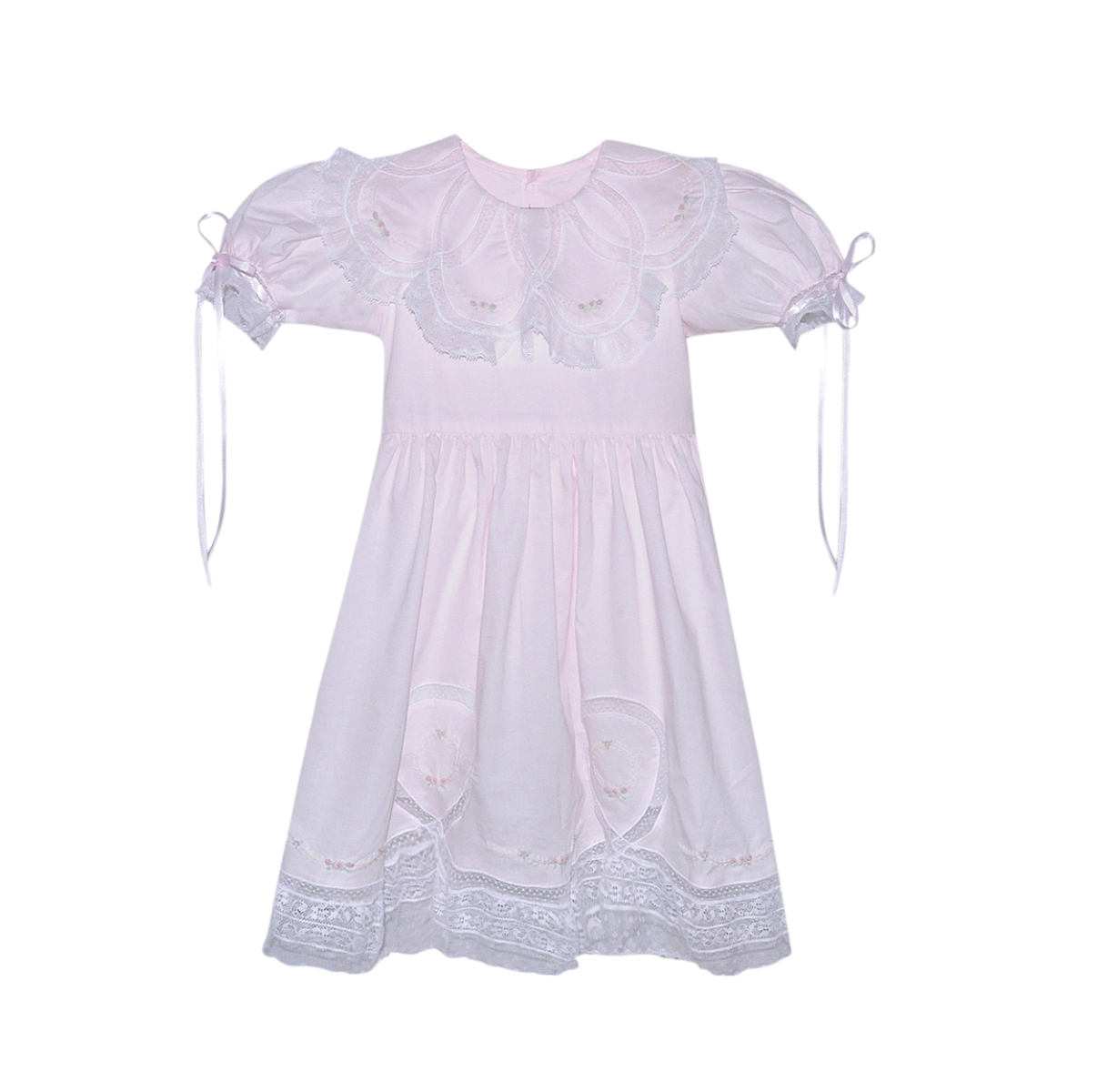 Ava Rose Big Dress Pink with White Lace - Born Childrens Boutique