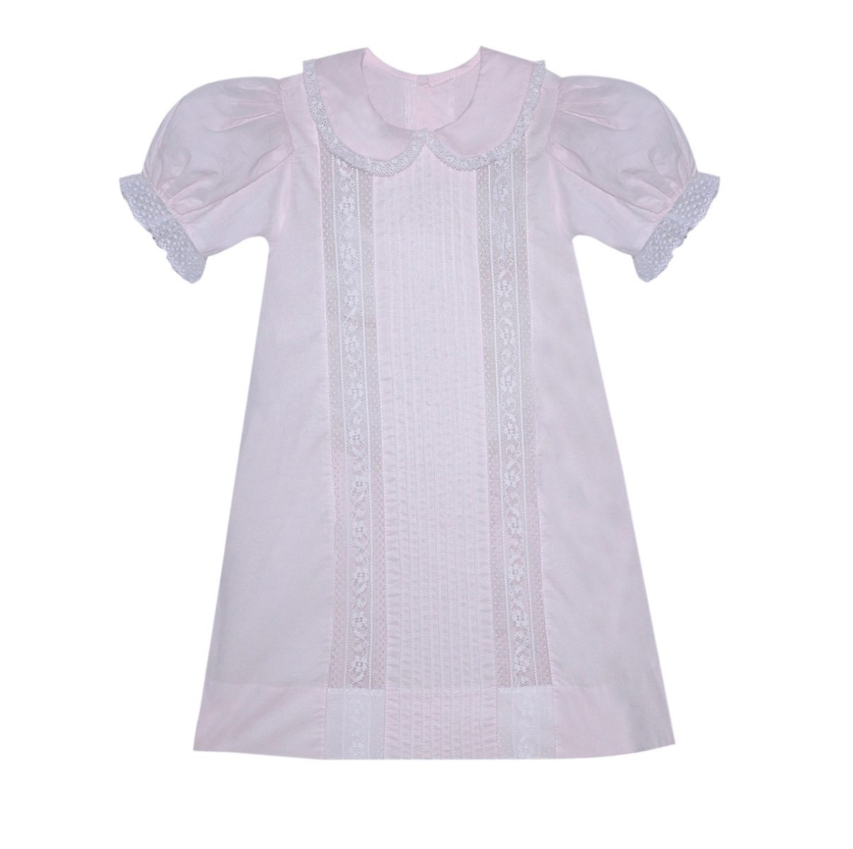 Jude Dress Pink with White Lace - Born Childrens Boutique
