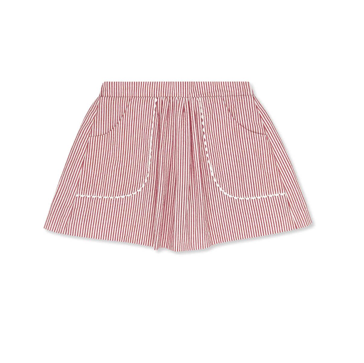 Isabella Skirt Red Seersucker - Born Childrens Boutique