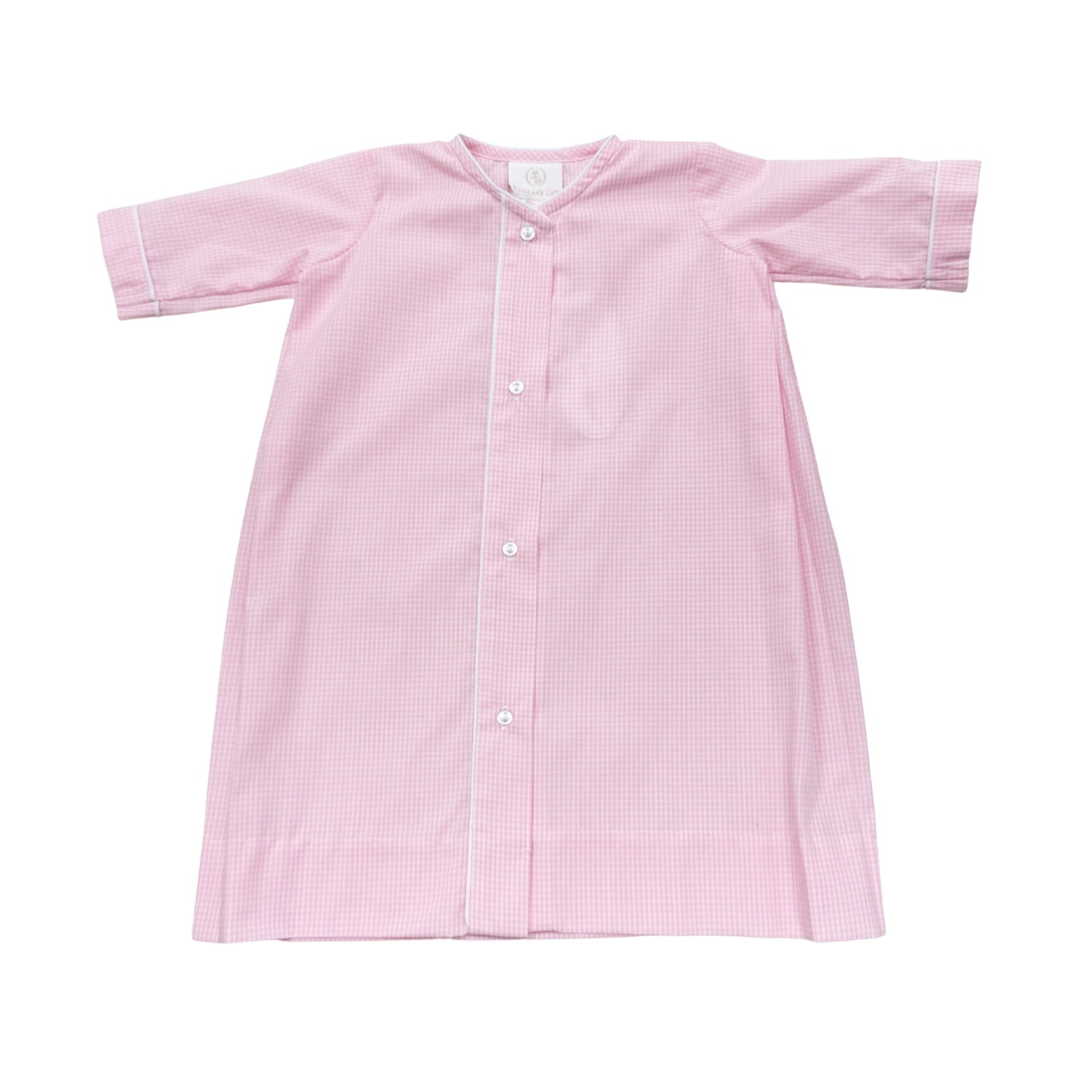 Welcome Little One Daygown, Polite Pink Minigingham - Born Childrens Boutique