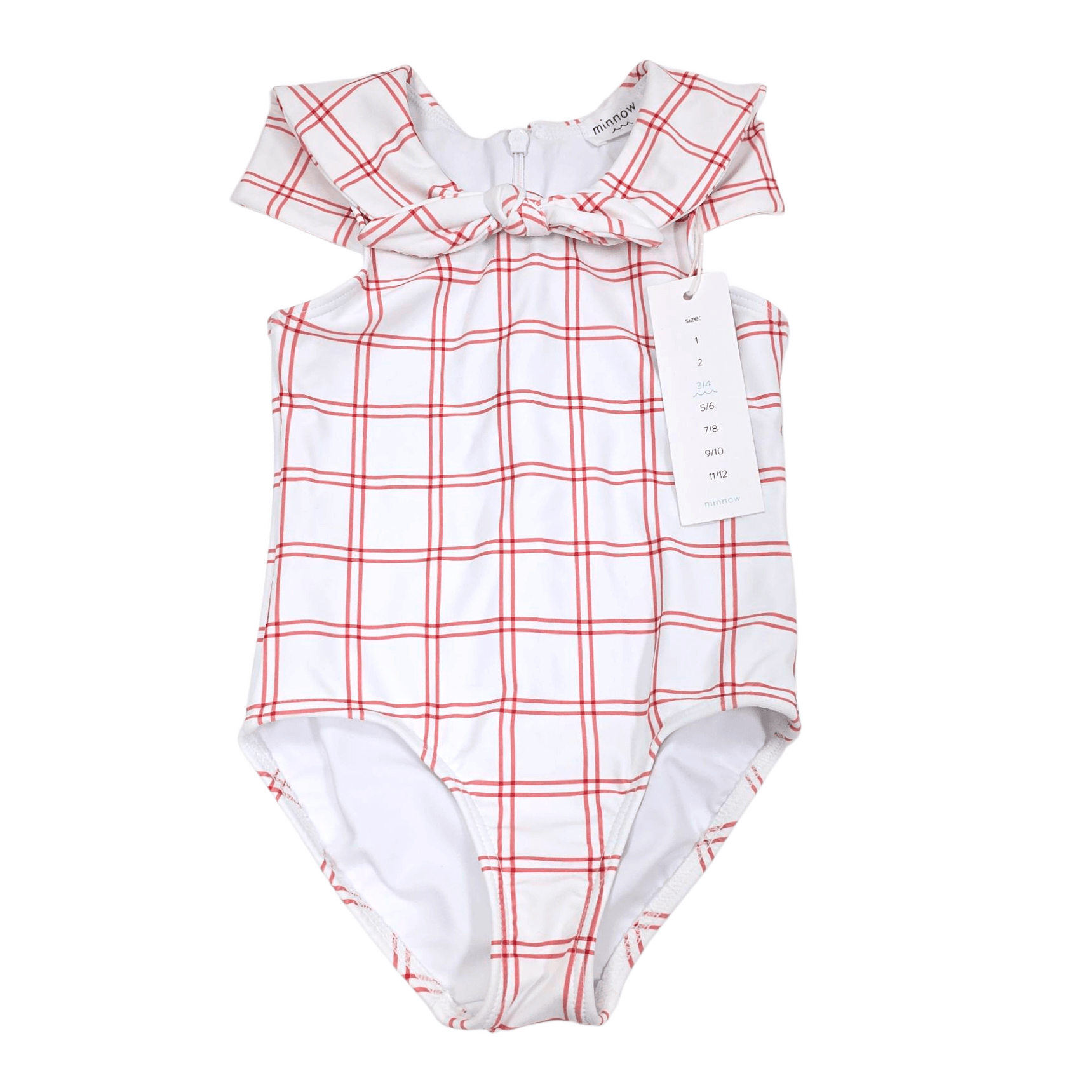 Sailor One Piece Red Windowpane Plaid - Born Childrens Boutique
