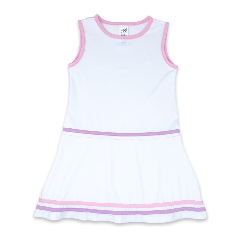 Jordan Dress - Pure Coconut, Cotton Candy Pink, Pet Purple - Born Childrens Boutique
