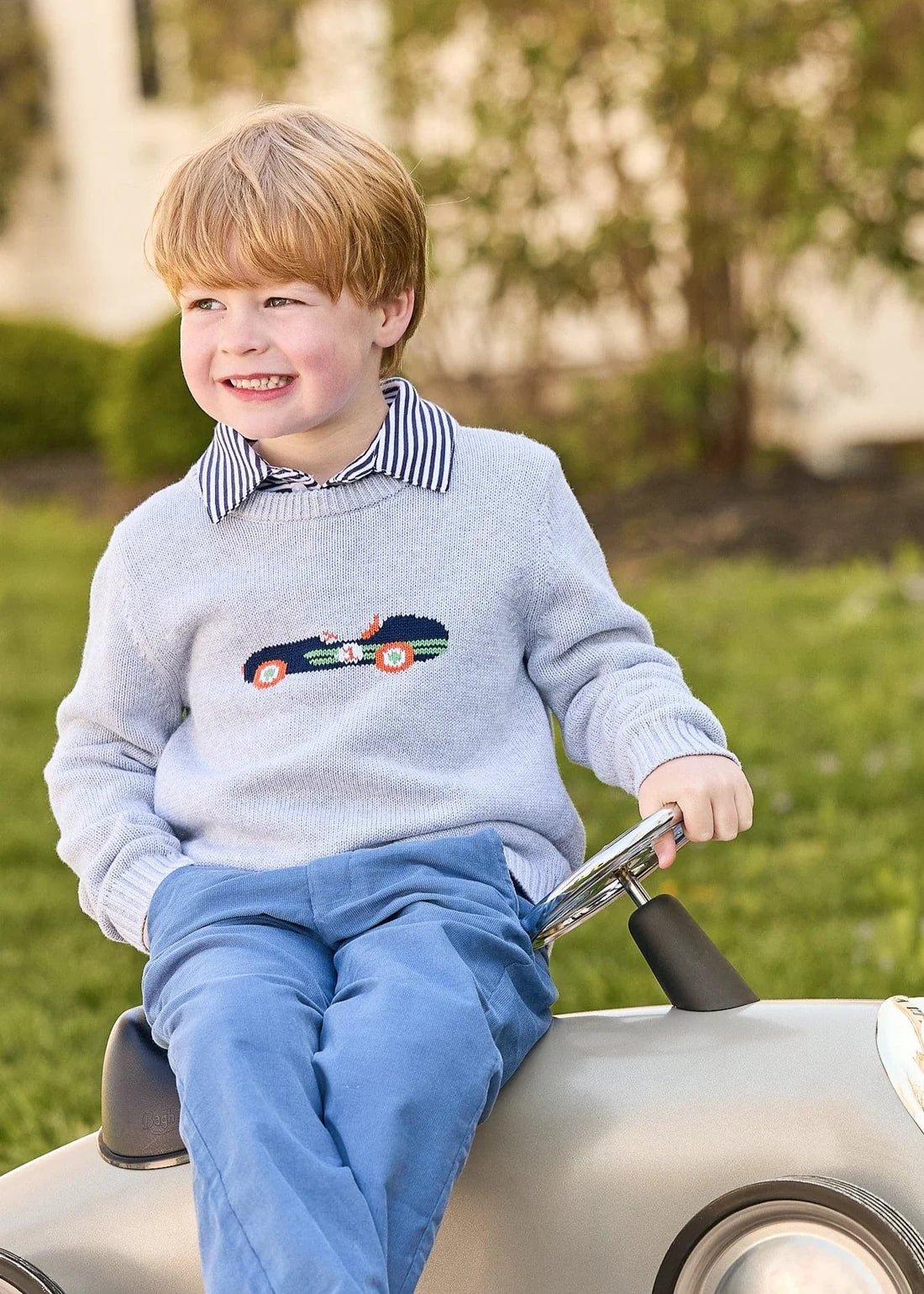 Pull On Pant - Stormy Blue Corduroy - Born Childrens Boutique