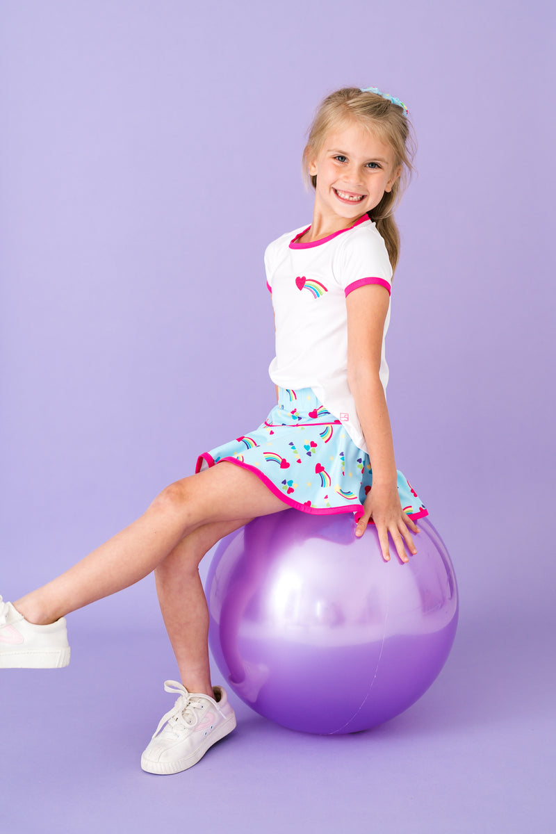Bridget Basic Tee - Pure Coconut, Power Pink, Rainbow - Born Childrens Boutique